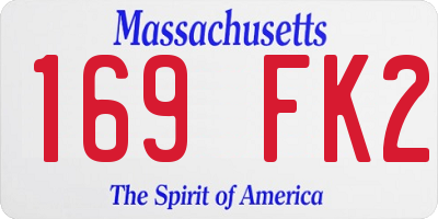 MA license plate 169FK2
