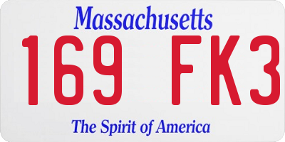 MA license plate 169FK3