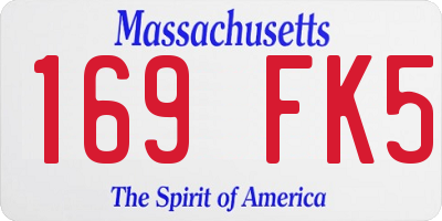 MA license plate 169FK5