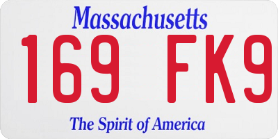 MA license plate 169FK9