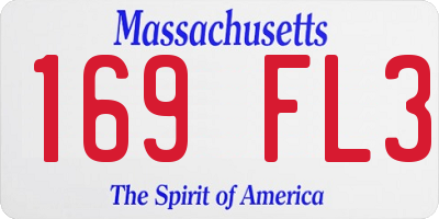 MA license plate 169FL3
