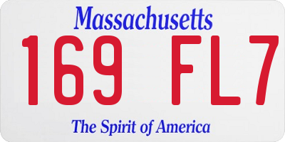 MA license plate 169FL7