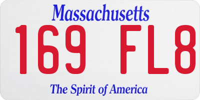 MA license plate 169FL8