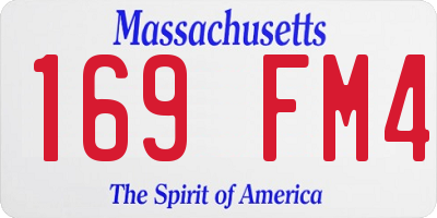 MA license plate 169FM4