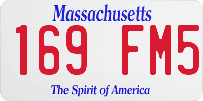 MA license plate 169FM5