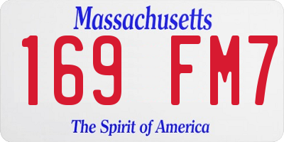 MA license plate 169FM7