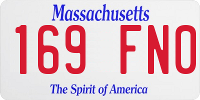 MA license plate 169FN0
