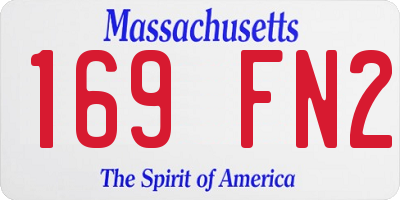 MA license plate 169FN2
