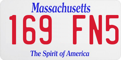 MA license plate 169FN5