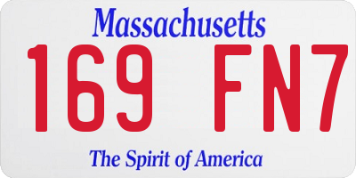 MA license plate 169FN7