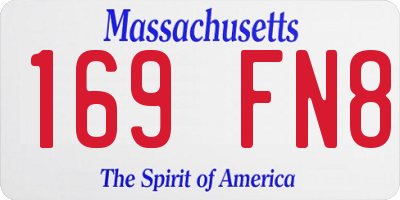 MA license plate 169FN8
