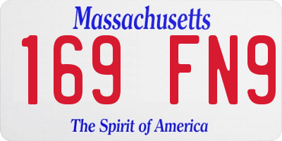 MA license plate 169FN9