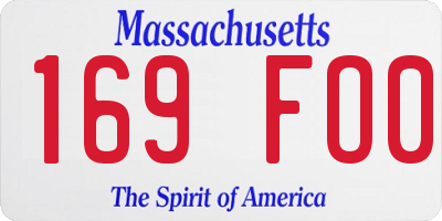 MA license plate 169FO0