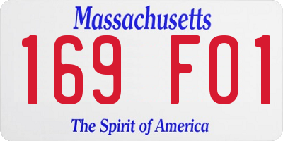MA license plate 169FO1