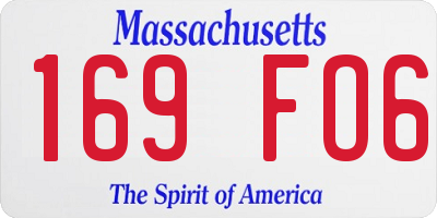 MA license plate 169FO6