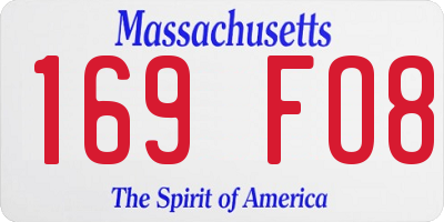 MA license plate 169FO8