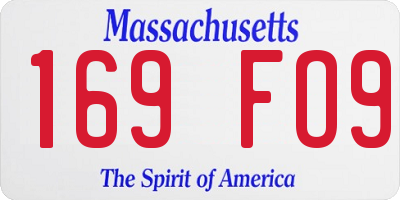MA license plate 169FO9