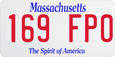 MA license plate 169FP0