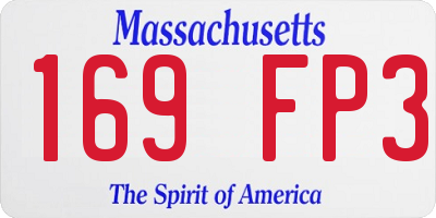 MA license plate 169FP3