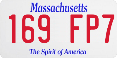MA license plate 169FP7