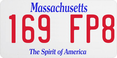 MA license plate 169FP8