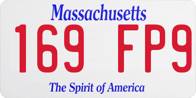 MA license plate 169FP9