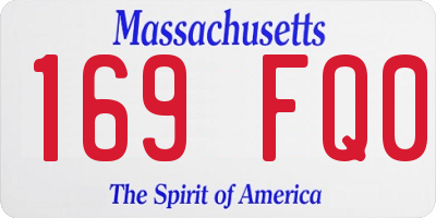 MA license plate 169FQ0