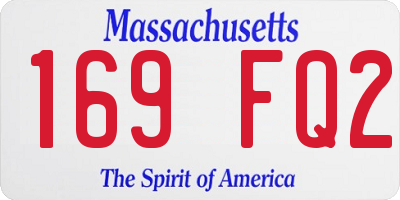 MA license plate 169FQ2