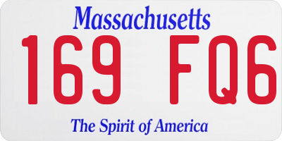 MA license plate 169FQ6