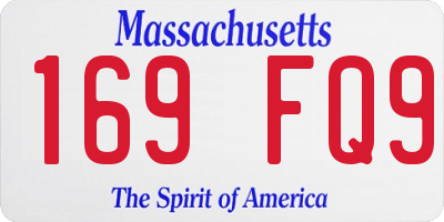 MA license plate 169FQ9