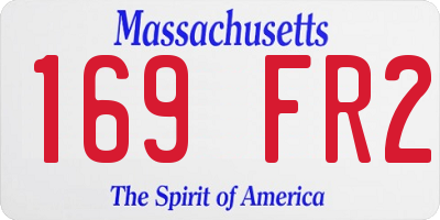 MA license plate 169FR2