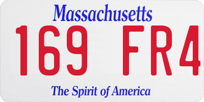 MA license plate 169FR4