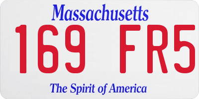 MA license plate 169FR5