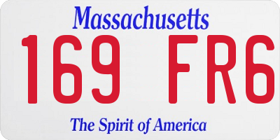 MA license plate 169FR6