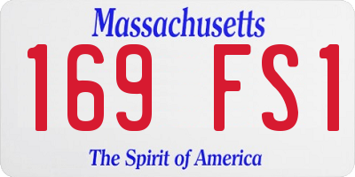 MA license plate 169FS1