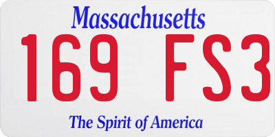 MA license plate 169FS3