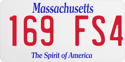 MA license plate 169FS4
