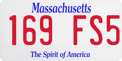 MA license plate 169FS5