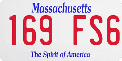 MA license plate 169FS6
