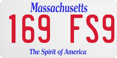MA license plate 169FS9