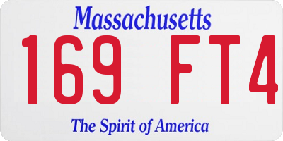 MA license plate 169FT4