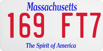 MA license plate 169FT7