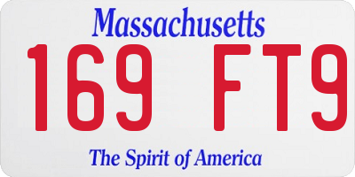 MA license plate 169FT9
