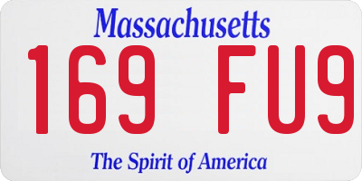 MA license plate 169FU9