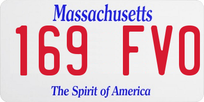 MA license plate 169FV0