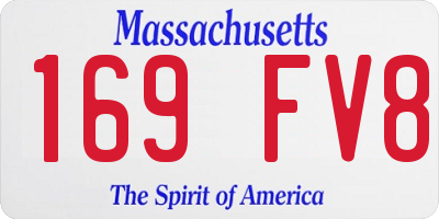 MA license plate 169FV8