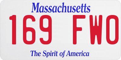 MA license plate 169FW0