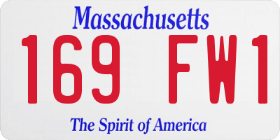 MA license plate 169FW1