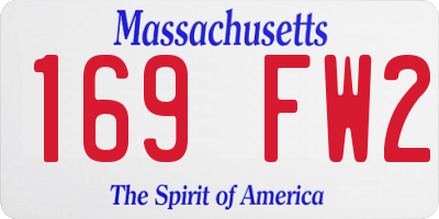 MA license plate 169FW2