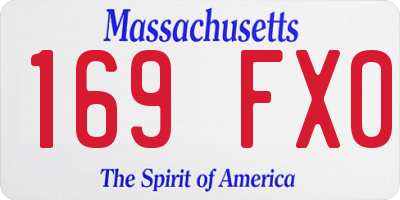 MA license plate 169FX0